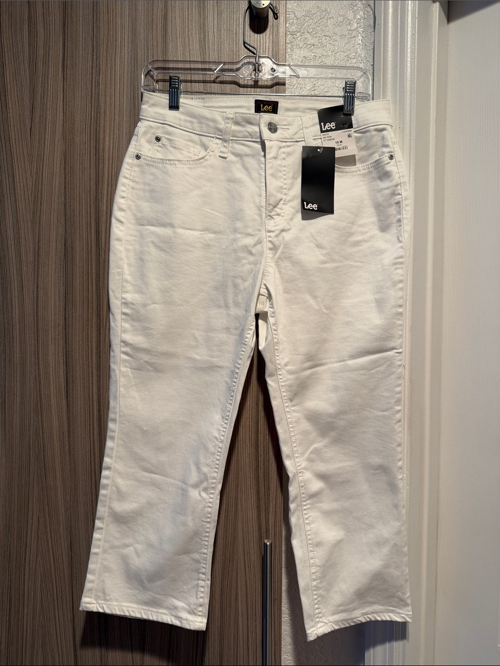 Lee White Cropped Straight-Leg Jeans